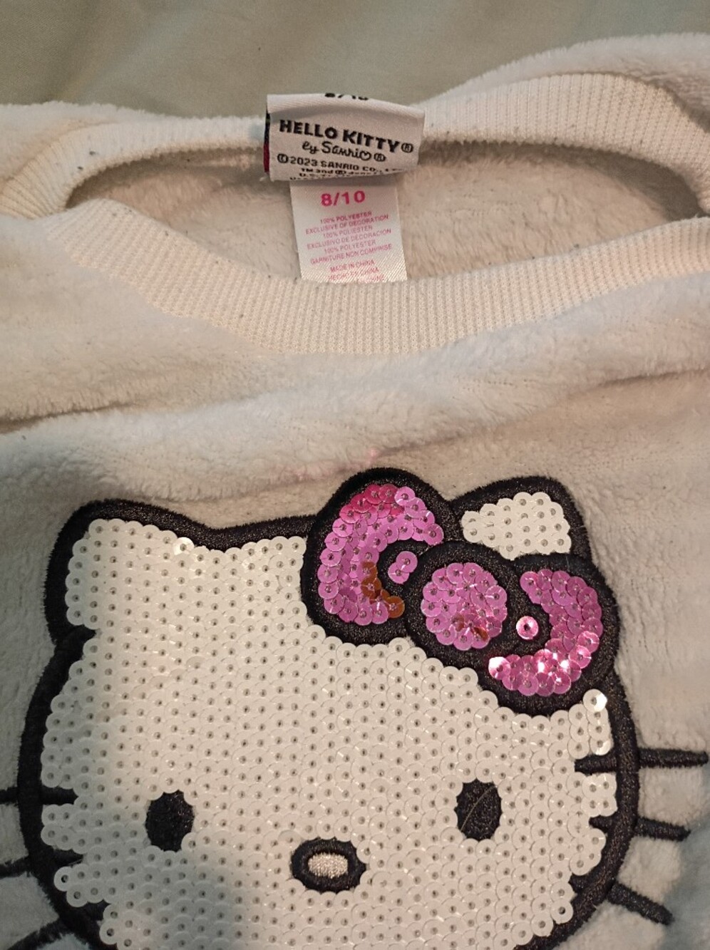 Cozy Ribbed Crewneck Sweater - Light Pink - Hello Kitty - Picture 2 of 3